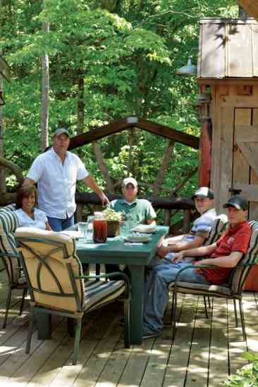 At just 1,100 square feet, the Bakers’ weekend cabin became their main residence after the family spent years building it together.